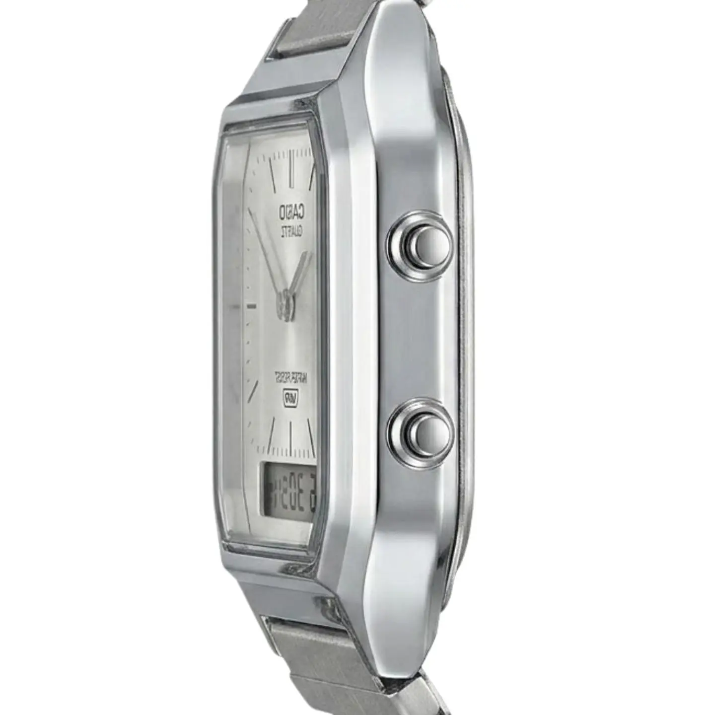 Reloj Digital - Analogo Casio AQ-230EM-7ADF Para Hombre en Acero Color Plateado 3