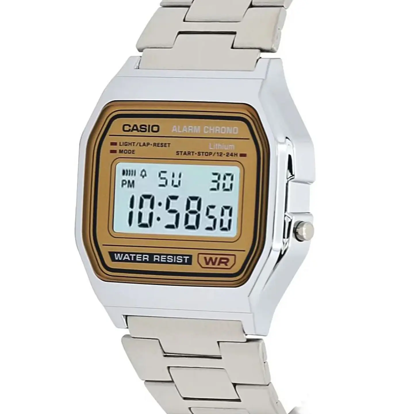 Reloj Digital Casio A158WEA-9DF Para Mujer en Acero Color Plateado 4
