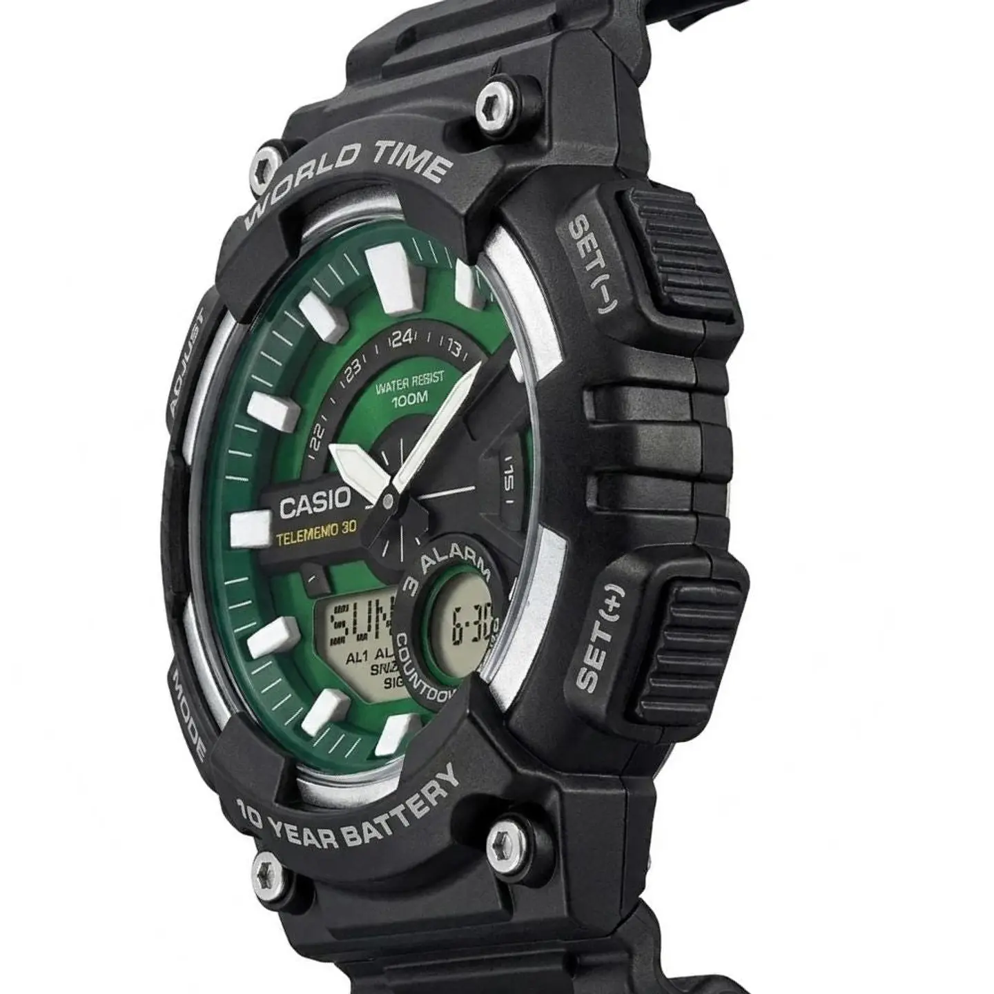 Reloj Digital - Analogo Casio AEQ-110W-3A2VDF Para Hombre en Resina Color Negro 4