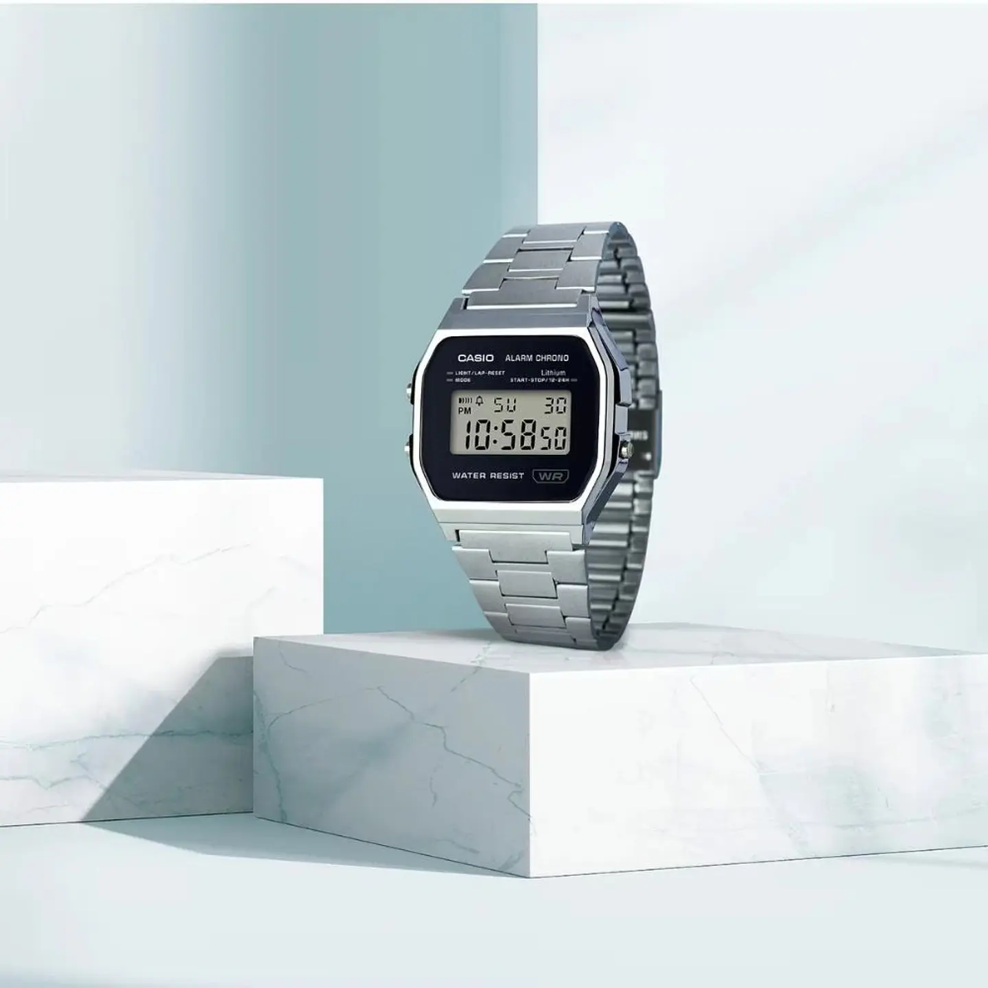 Reloj Digital Casio A158WEA-1DF Unisex en Acero Color Plateado 5