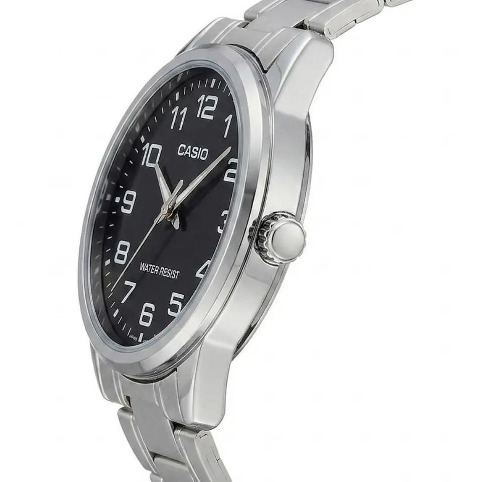 Reloj Analogo Casio MTP_V001D_1B Para Hombre en Acero Color Plateado 4