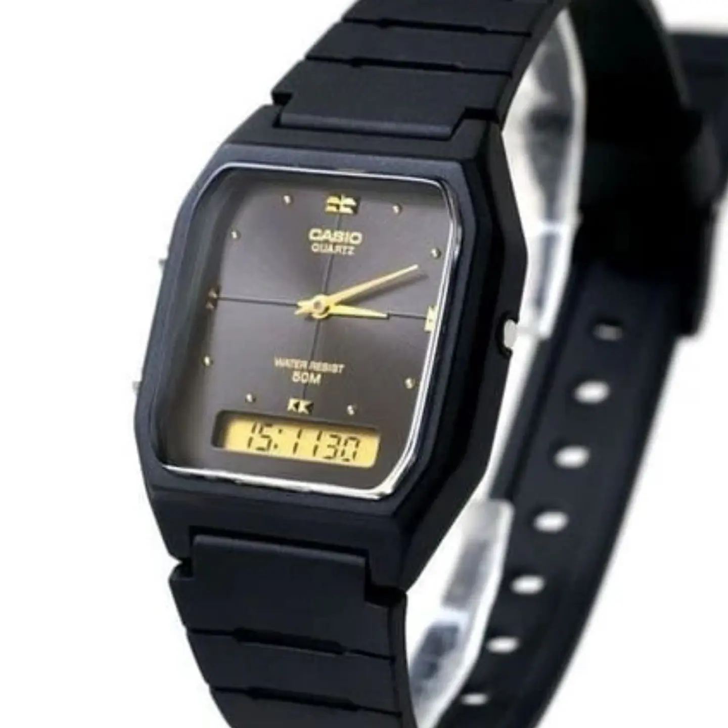 Reloj Digital - Analogo Casio AW-48HE-8AV Para Hombre en Acero Color Negro 4