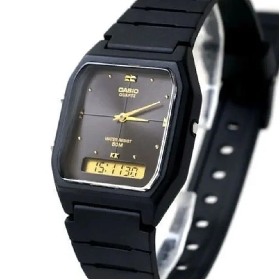 Reloj Digital - Analogo Casio AW-48HE-8AV Para Hombre en Acero Color Negro 4