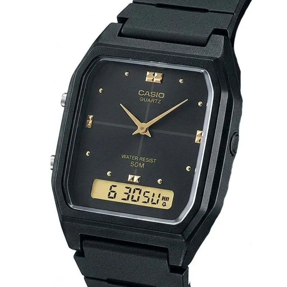 Reloj Digital - Analogo Casio AW-48HE-1AV Unisex en Acero Color Negro 4