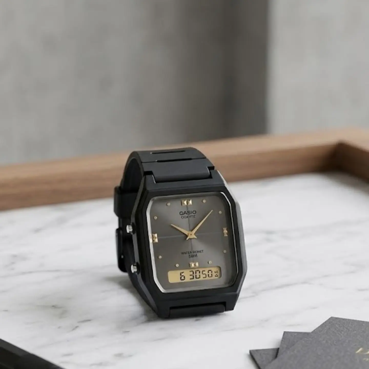 Reloj Digital - Analogo Casio AW-48HE-1AV Unisex en Acero Color Negro 5
