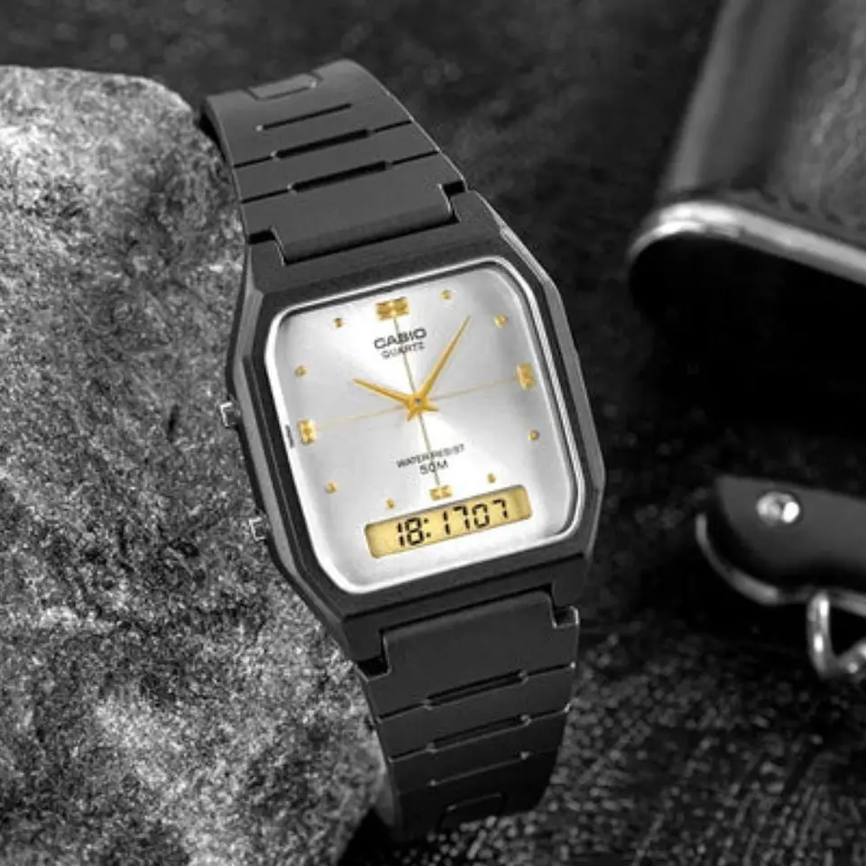 Reloj Digital - Analogo Casio AW-48HE-7AV Para Hombre en Acero Color Negro 5