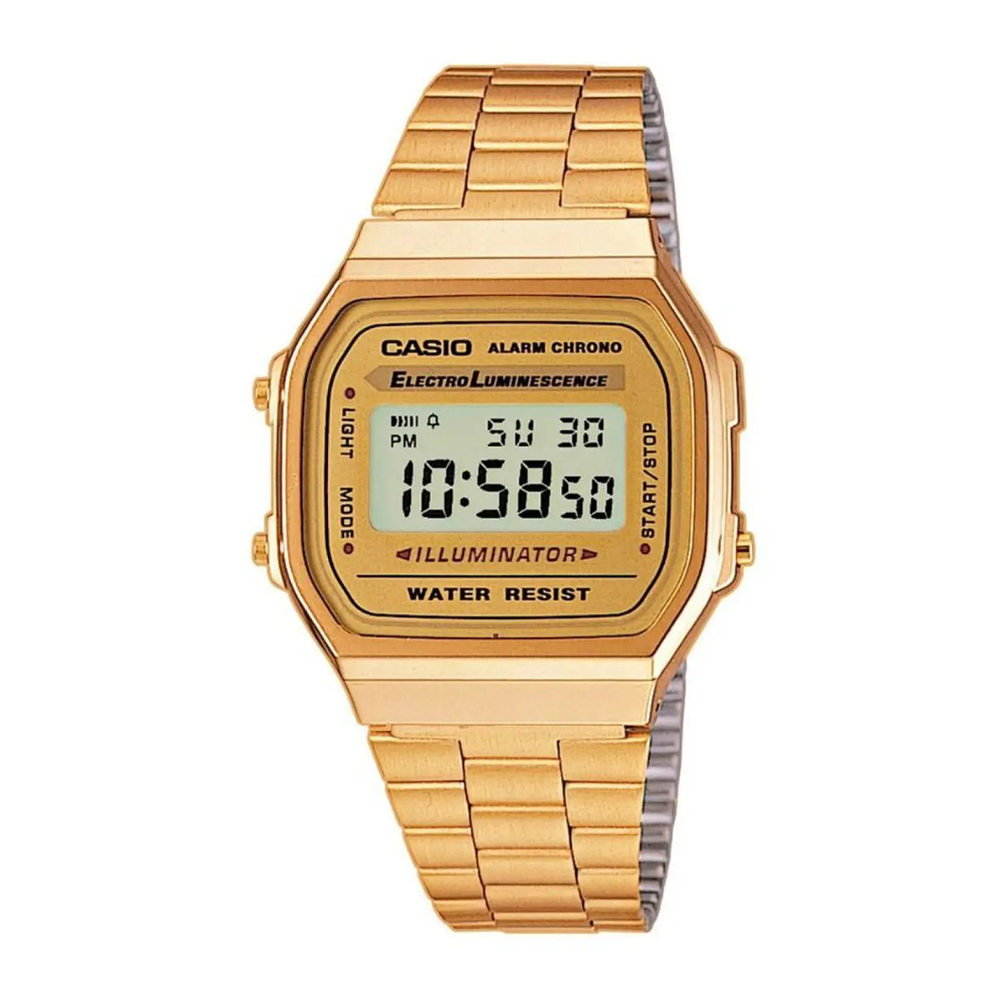 Reloj Digital Casio A_168WG_9W Unisex en Acero Color Dorado 1