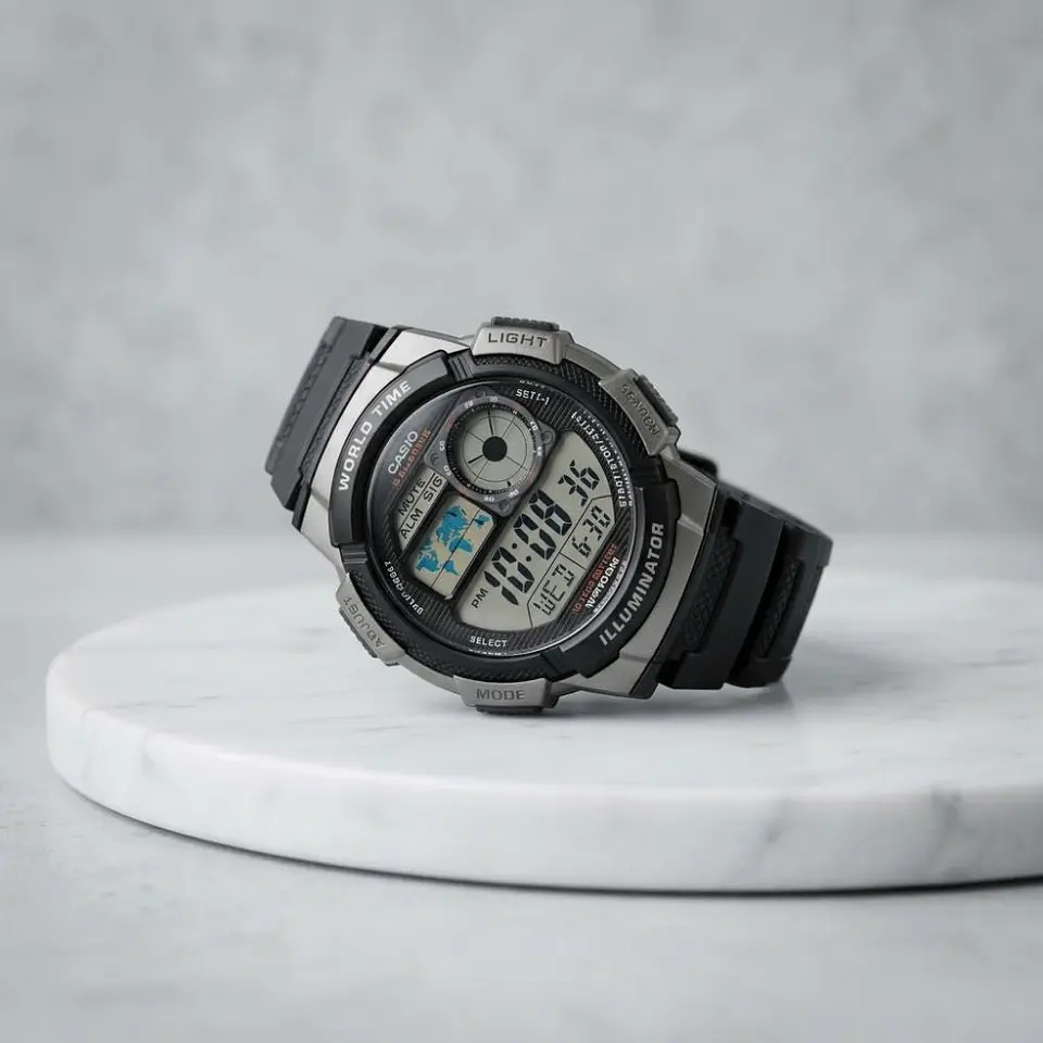 Reloj Digital Casio AE_1000W_1BV Para Hombre en Resina Color Negro 5