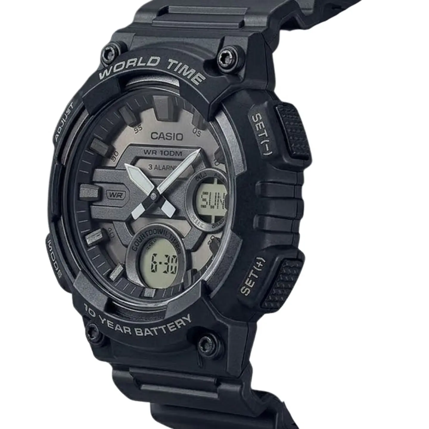 Reloj Digital - Analogo Casio AEQ-120W-7AVDF Para Hombre en Resina Color Negro 4