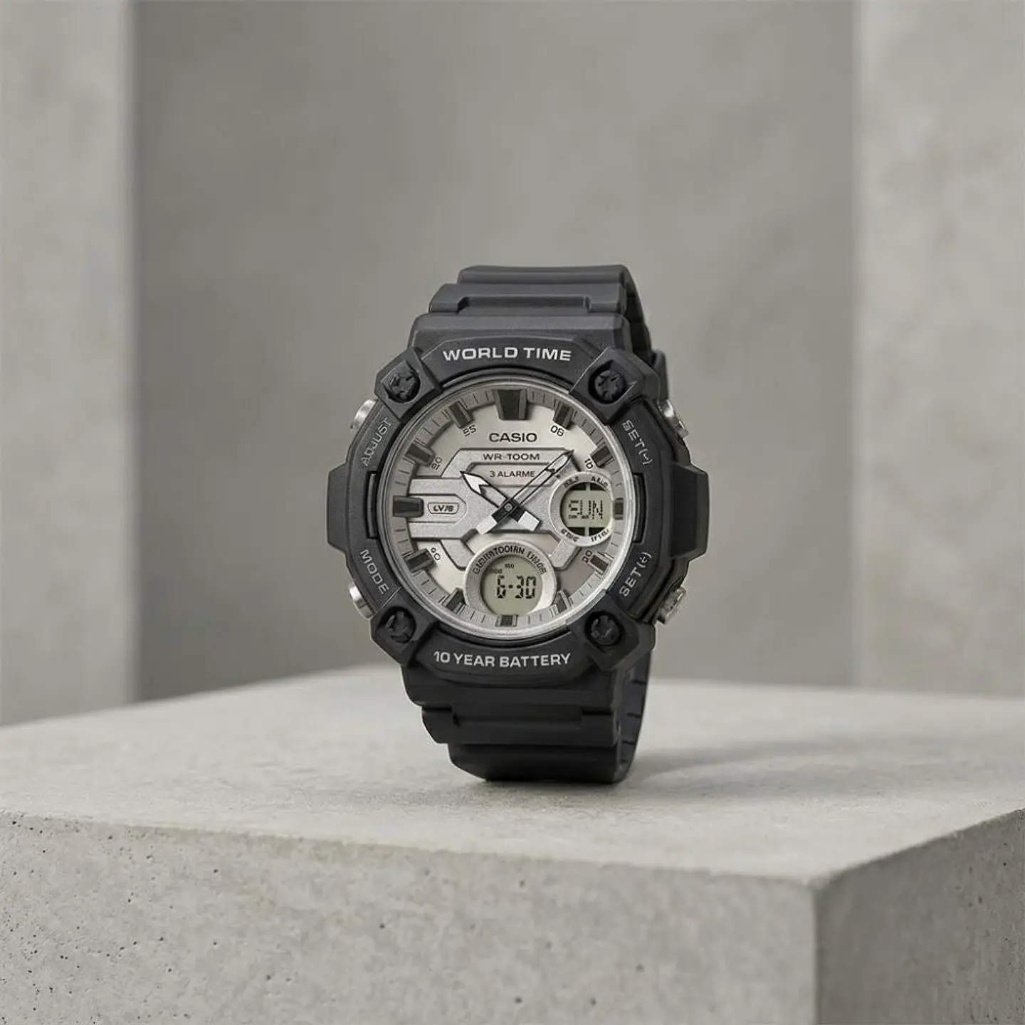 Reloj Digital - Analogo Casio AEQ-120W-7AVDF Para Hombre en Resina Color Negro 5