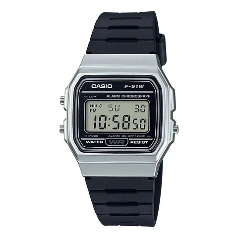 Reloj Digital Casio F_91WM_7A Para Hombre en Acero Color Blanco