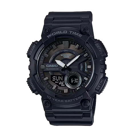 Reloj Digital Casio AEQ_110W_1BVD Para Hombre en Resina Color Negro
