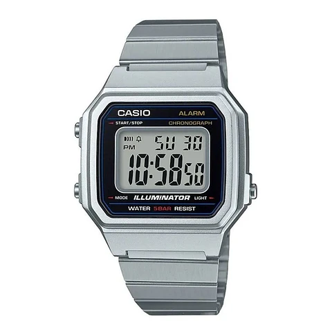 Reloj Digital Casio B_650WD1A Para Hombre en Acero Color Plateado