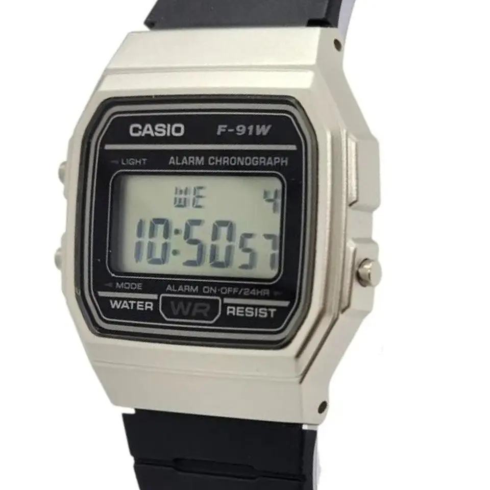 Reloj Digital Casio F_91WM_7A Para Hombre en Acero Color Blanco 4