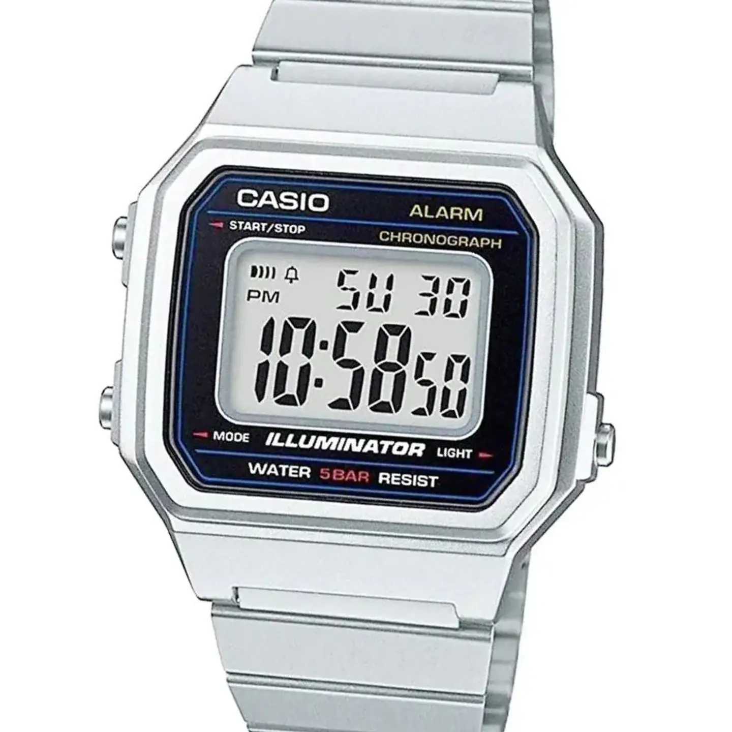Reloj Digital Casio B_650WD1A Para Hombre en Acero Color Plateado 4