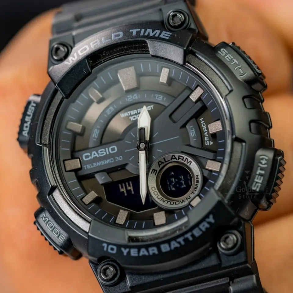 Reloj Digital Casio AEQ_110W_1BVD Para Hombre en Resina Color Negro 6