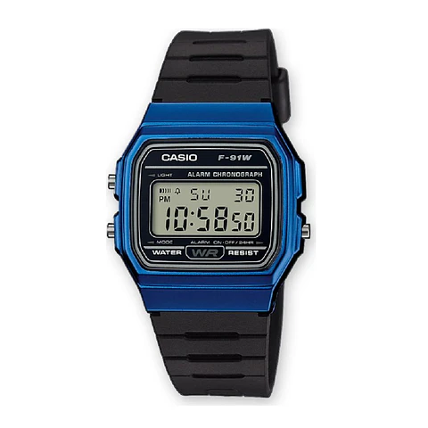 Reloj Digital Casio F_91WM_2A Para Hombre en Acero Color Azul