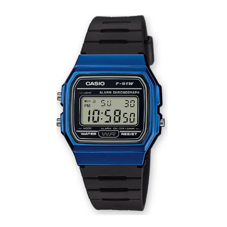 Reloj Digital Casio F_91WM_2A Para Hombre en Acero Color Azul 1