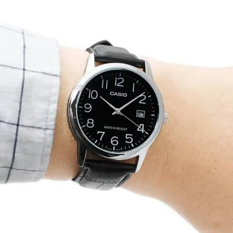 Reloj Analogo Casio MTP_V002L_1B Para Mujer en Acero Color Negro 6