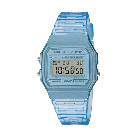 Reloj Digital Casio F91WS-2DF Unisex en Acero Color Azul