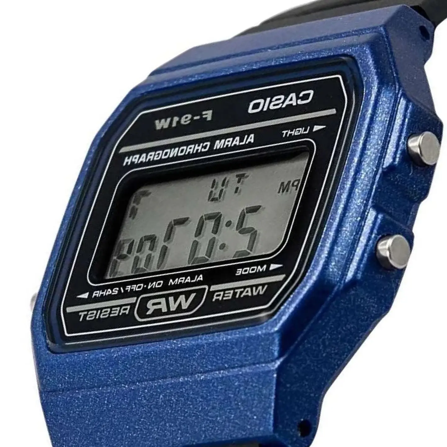 Reloj Digital Casio F_91WM_2A Para Hombre en Acero Color Azul 4