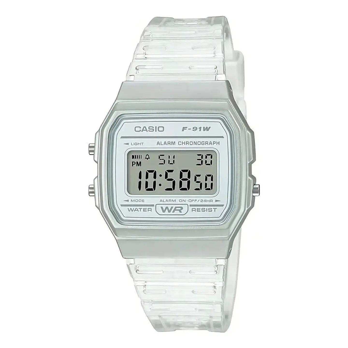 Reloj Digital Casio F91WS-7DF Para Mujer en Acero Color Transparente 1