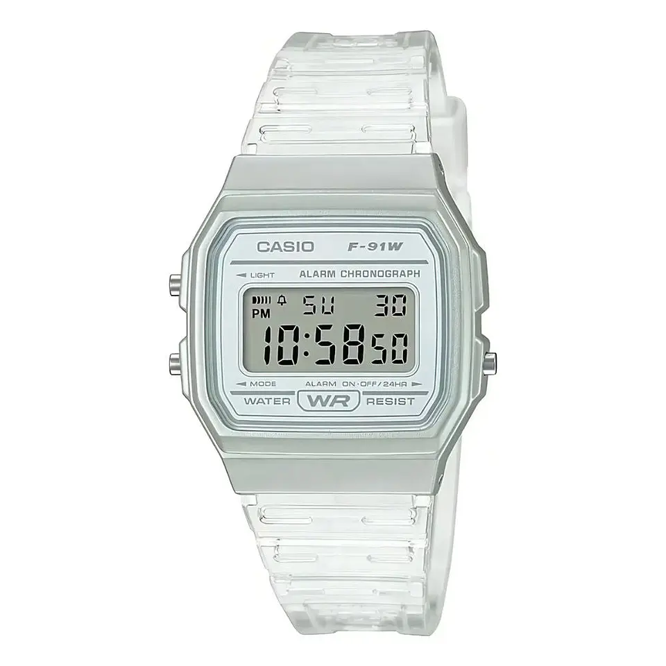 Reloj Digital Casio F91WS-7DF Para Mujer en Acero Color Transparente 1