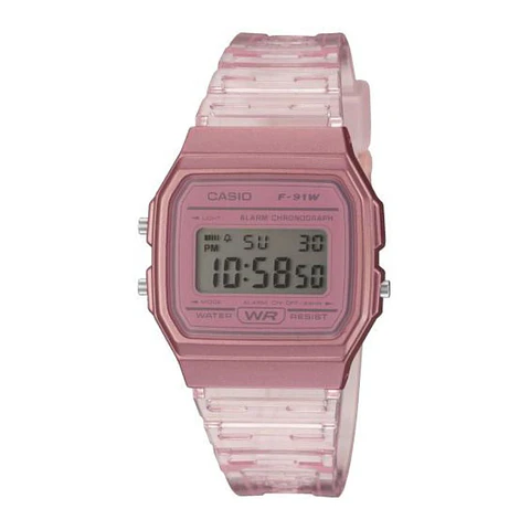 Reloj Digital Casio F91WS-4DF Para Mujer en Acero Color Rosado