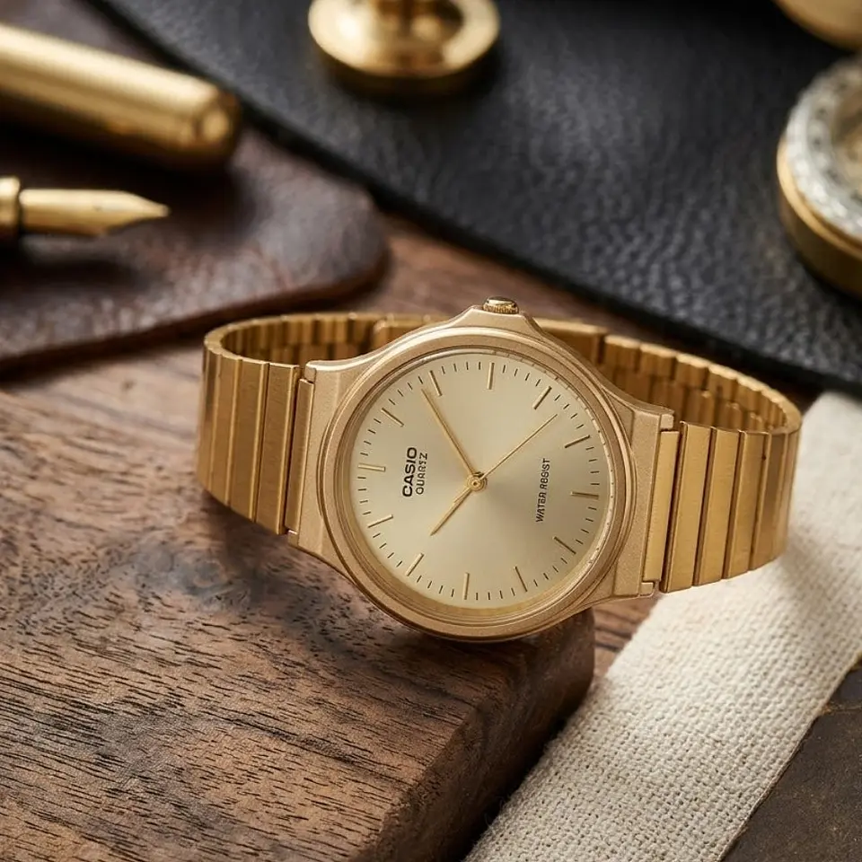 Reloj Analogo Casio MQ-24G-9EDF Para Mujer en Acero Color Dorado 5