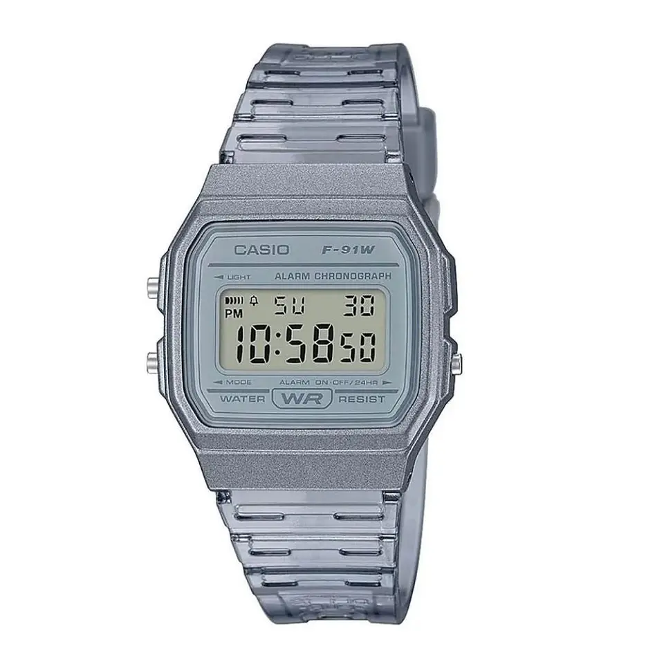 Reloj Digital Casio F91WS-8DF Para Mujer en Acero Color Transparente 1