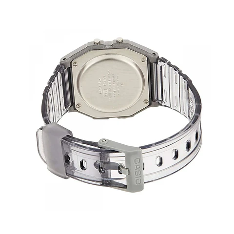 Reloj Digital Casio F91WS-8DF Para Mujer en Acero Color Transparente