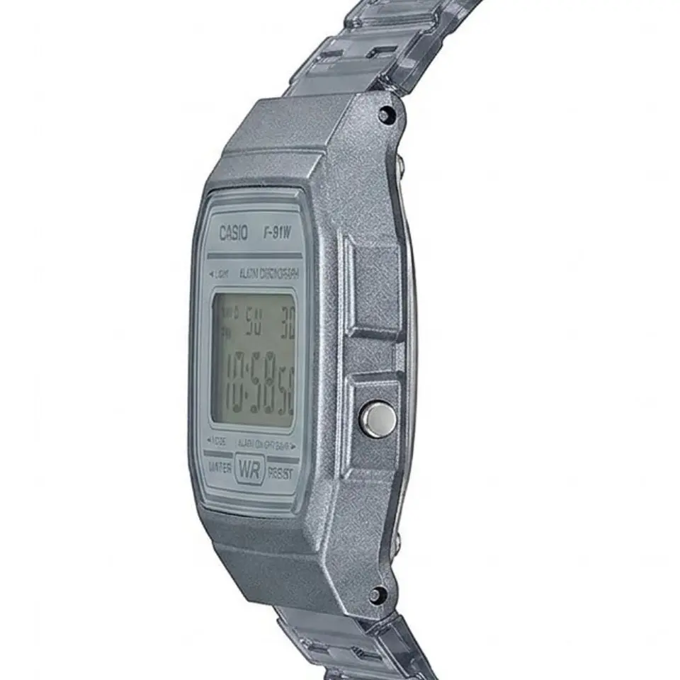 Reloj Digital Casio F91WS-8DF Para Mujer en Acero Color Transparente 3