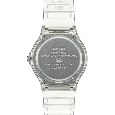 Reloj Analogo Casio MQ-24S-7BDF Para Mujer en Acero Color Transparente