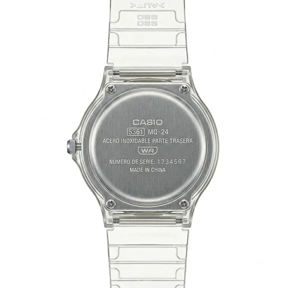 Reloj Analogo Casio MQ-24S-7BDF Para Mujer en Acero Color Transparente 2