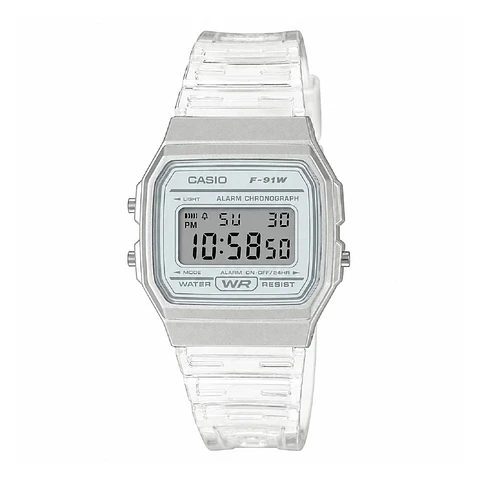 Reloj Digital Casio F-91WB-7ADF Unisex en Acero Color Blanco