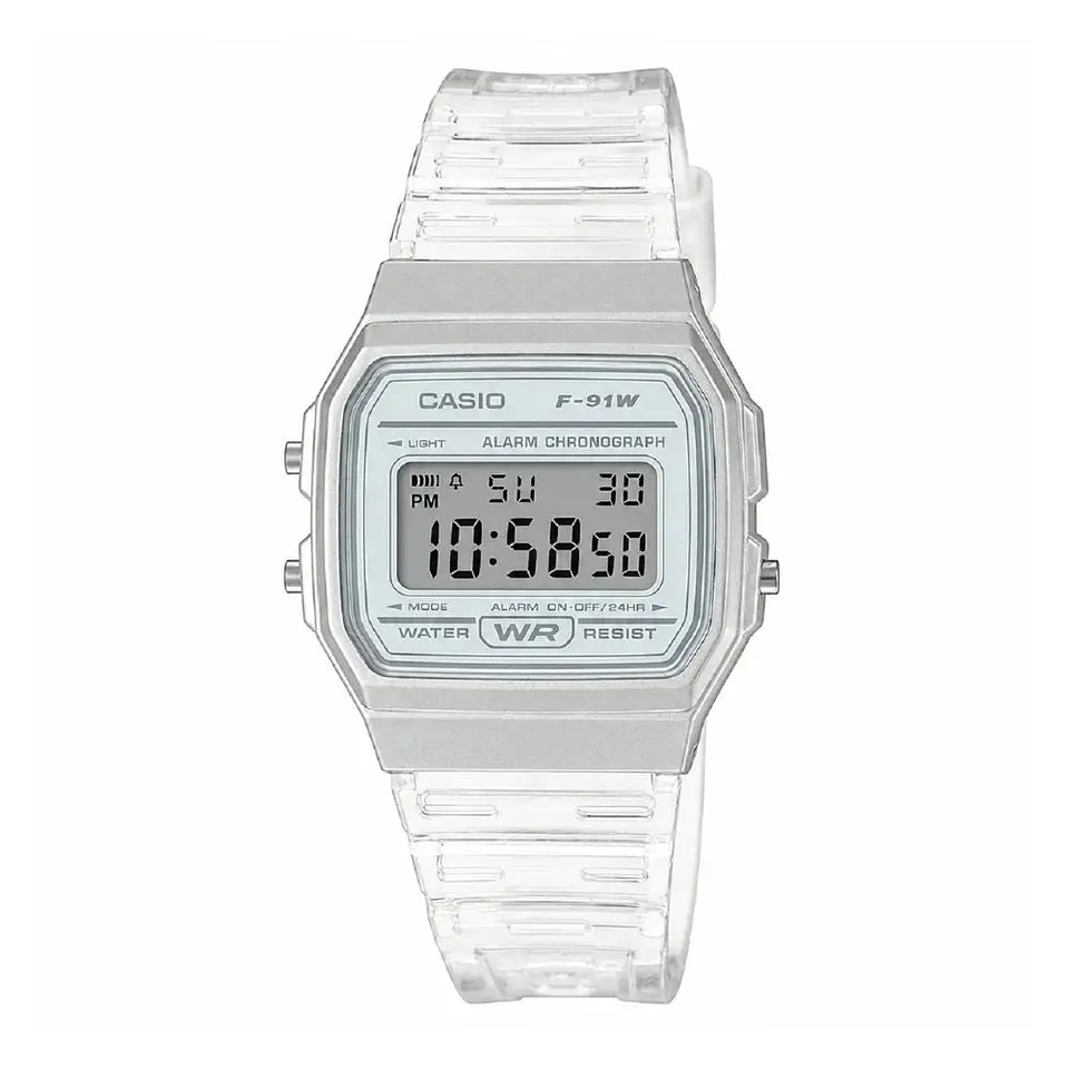 Reloj Digital Casio F-91WB-7ADF Unisex en Acero Color Blanco 1
