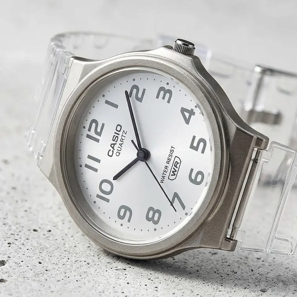 Reloj Analogo Casio MQ-24S-7BDF Para Mujer en Acero Color Transparente 3