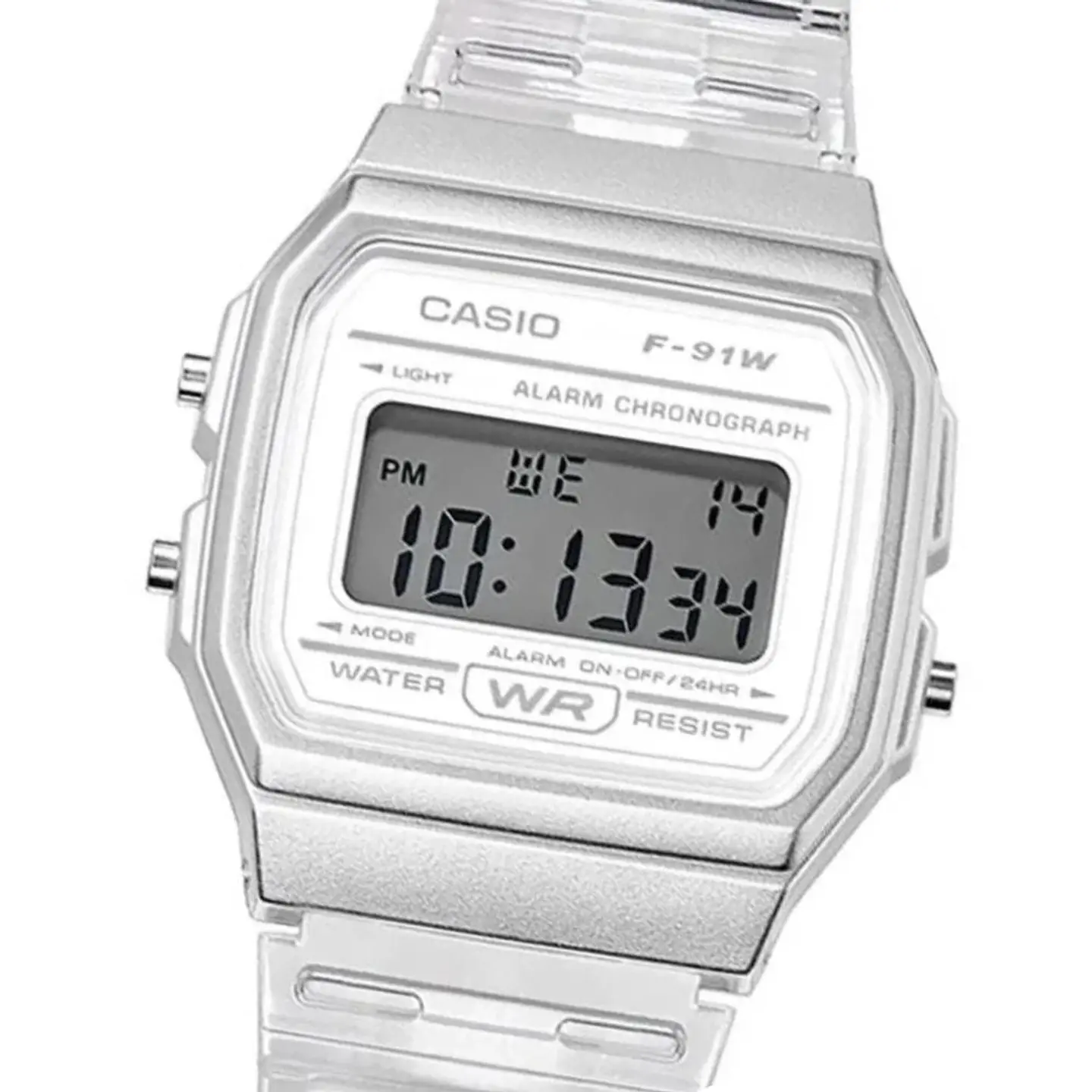 Reloj Digital Casio F-91WB-7ADF Unisex en Acero Color Blanco 4