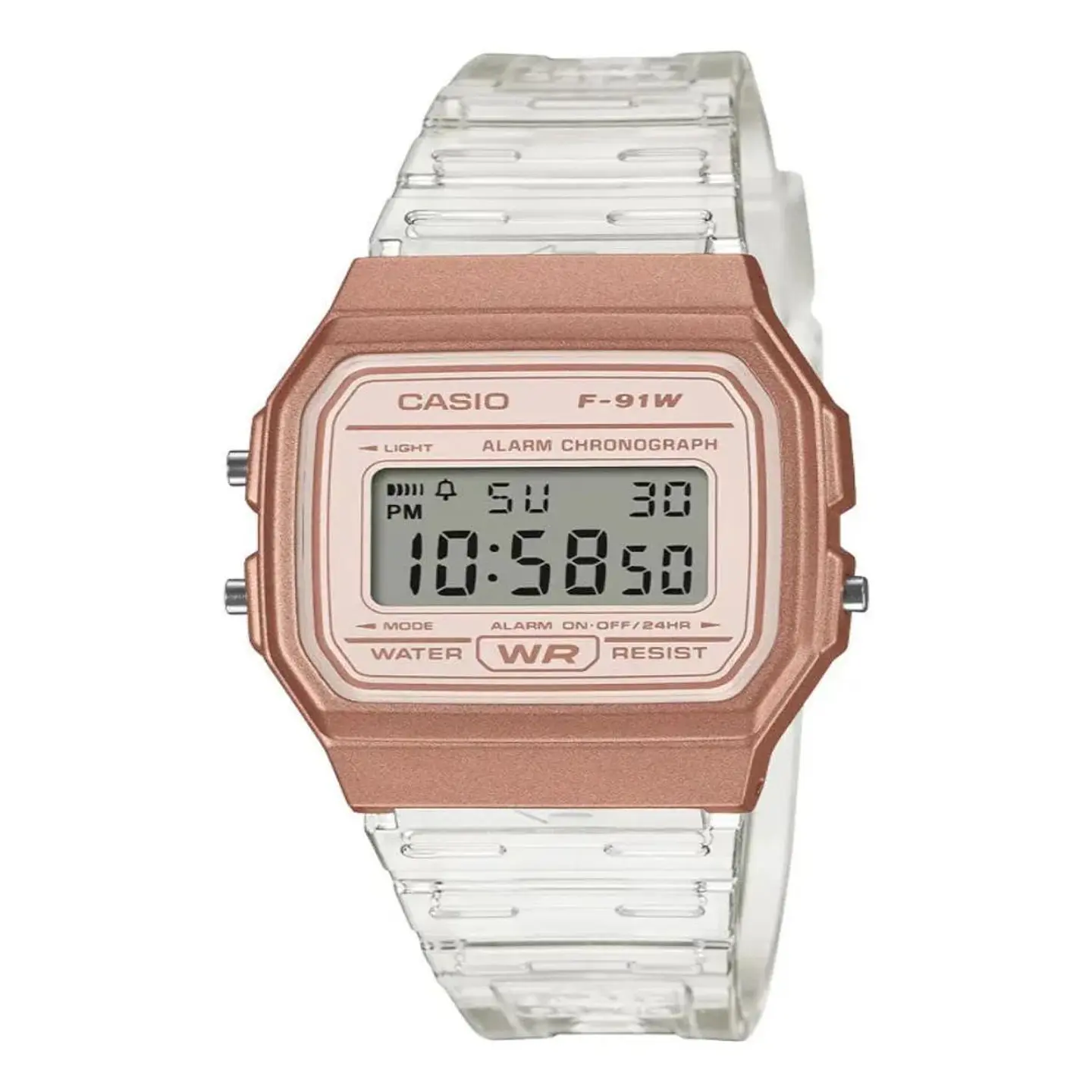 Reloj Digital Casio F-91WS-7A3DF Para Mujer en Acero Color Blanco 1