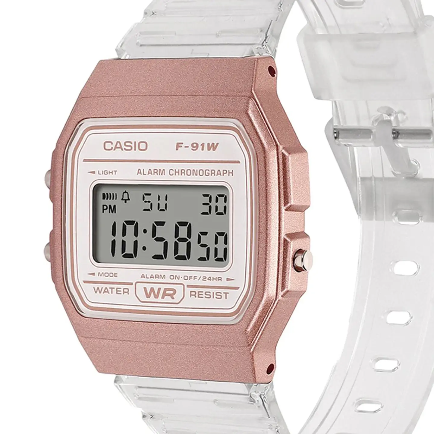 Reloj Digital Casio F-91WS-7A3DF Para Mujer en Acero Color Blanco 4