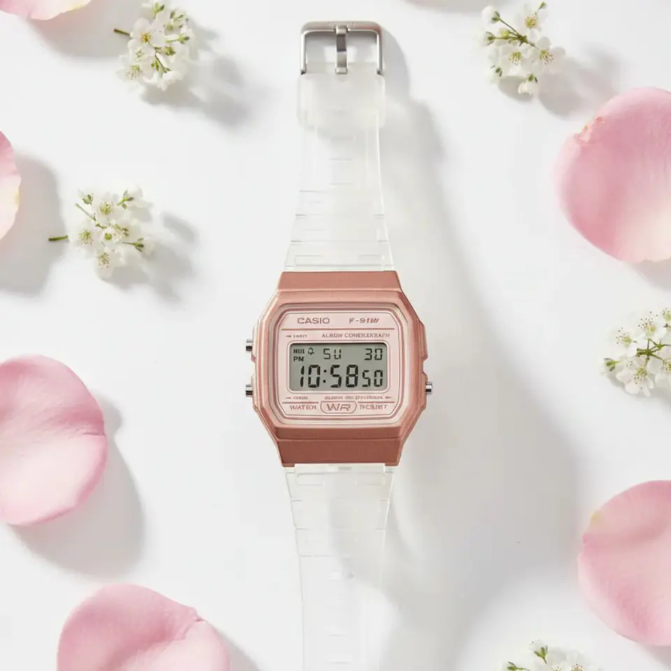 Reloj Digital Casio F-91WS-7A3DF Para Mujer en Acero Color Blanco 5