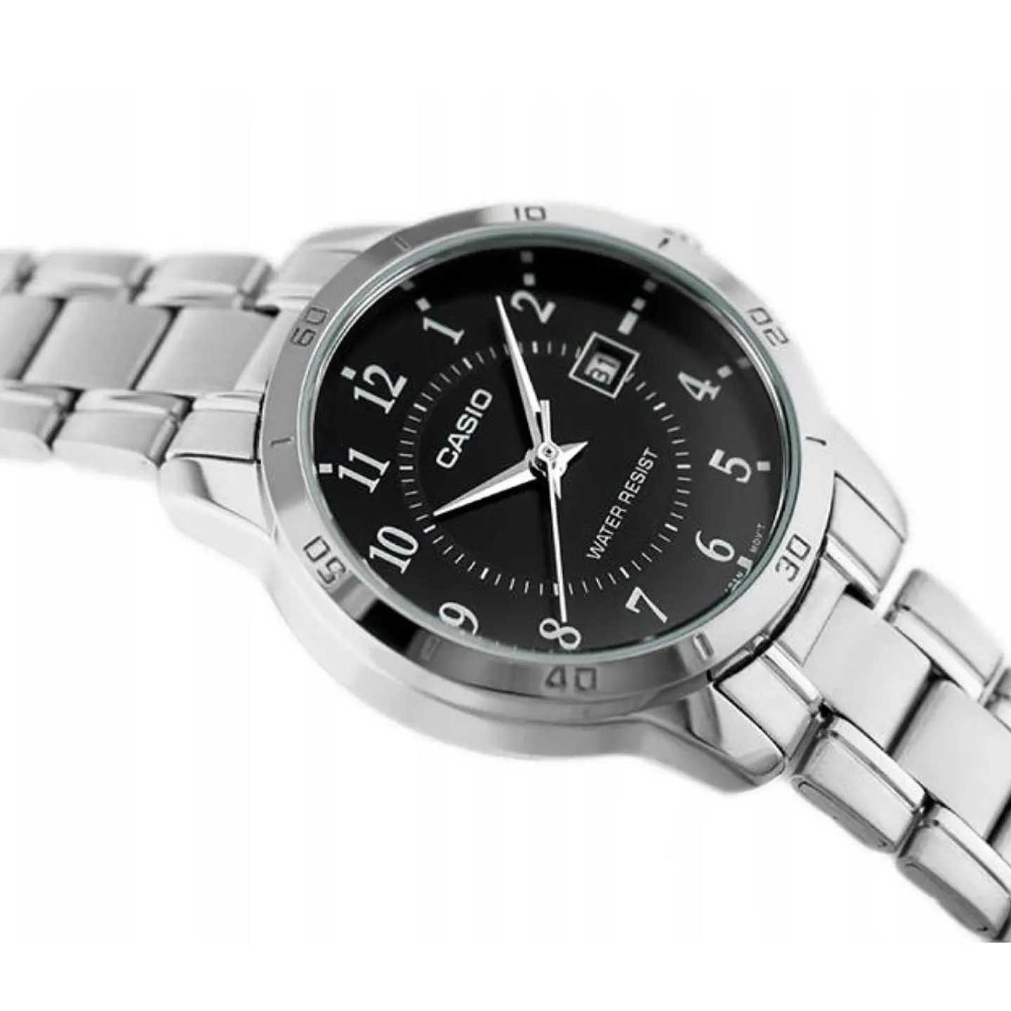 Reloj Analogo Casio MTP_V004D_1B Para Hombre en Acero Color Plateado 4