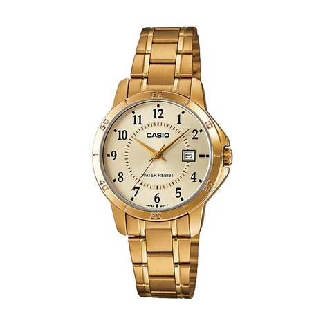 Reloj Analogo Casio LTP-V004G-9BUDF Para Unisex en Acero Color Dorado