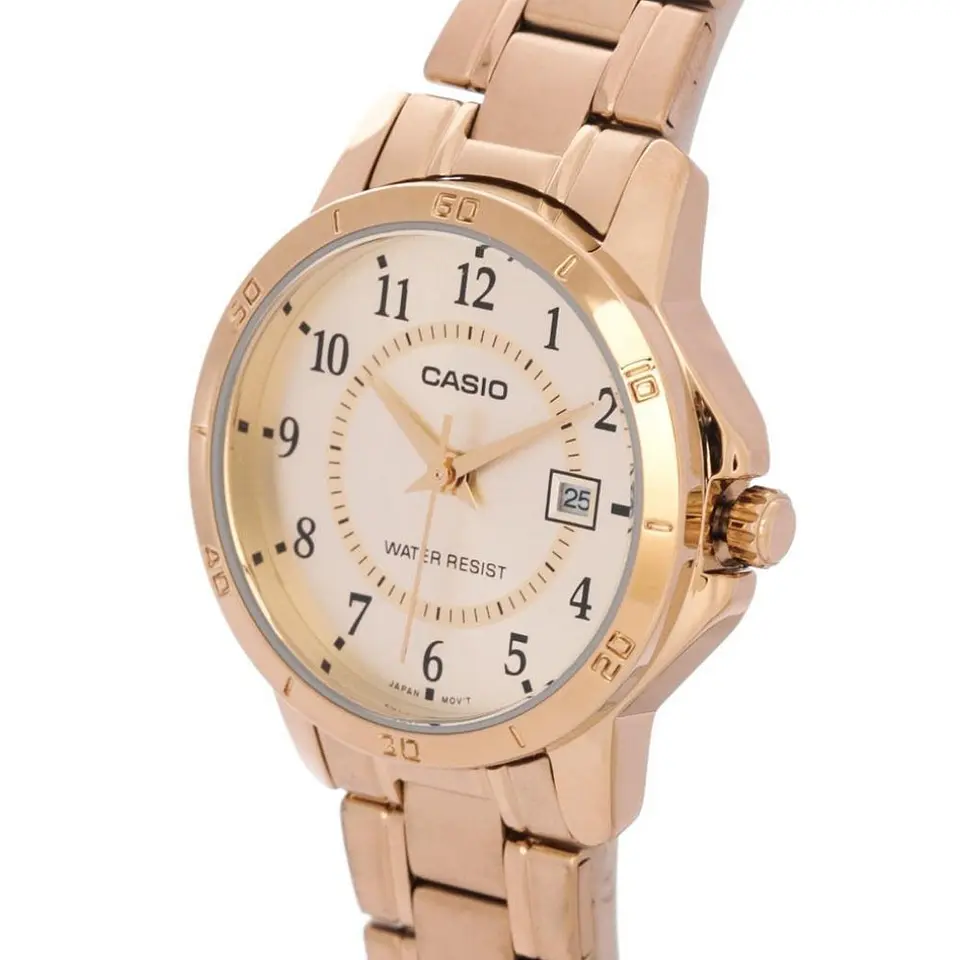 Reloj Analogo Casio LTP-V004G-9BUDF Para Unisex en Acero Color Dorado 4