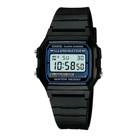 Reloj Digital Casio F-105W-1ADF Para Hombre en Acero Color Negro
