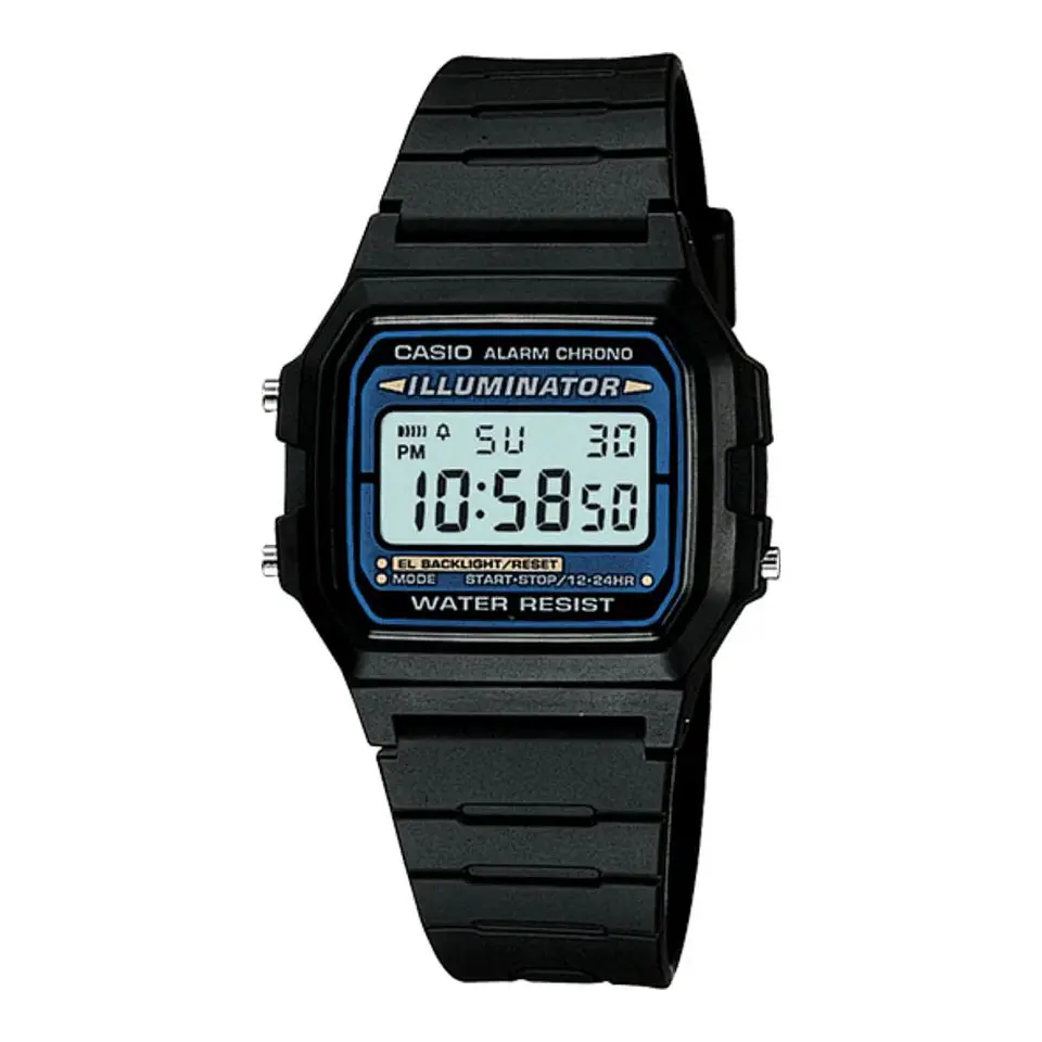 Reloj Digital Casio F-105W-1ADF Para Hombre en Acero Color Negro 1