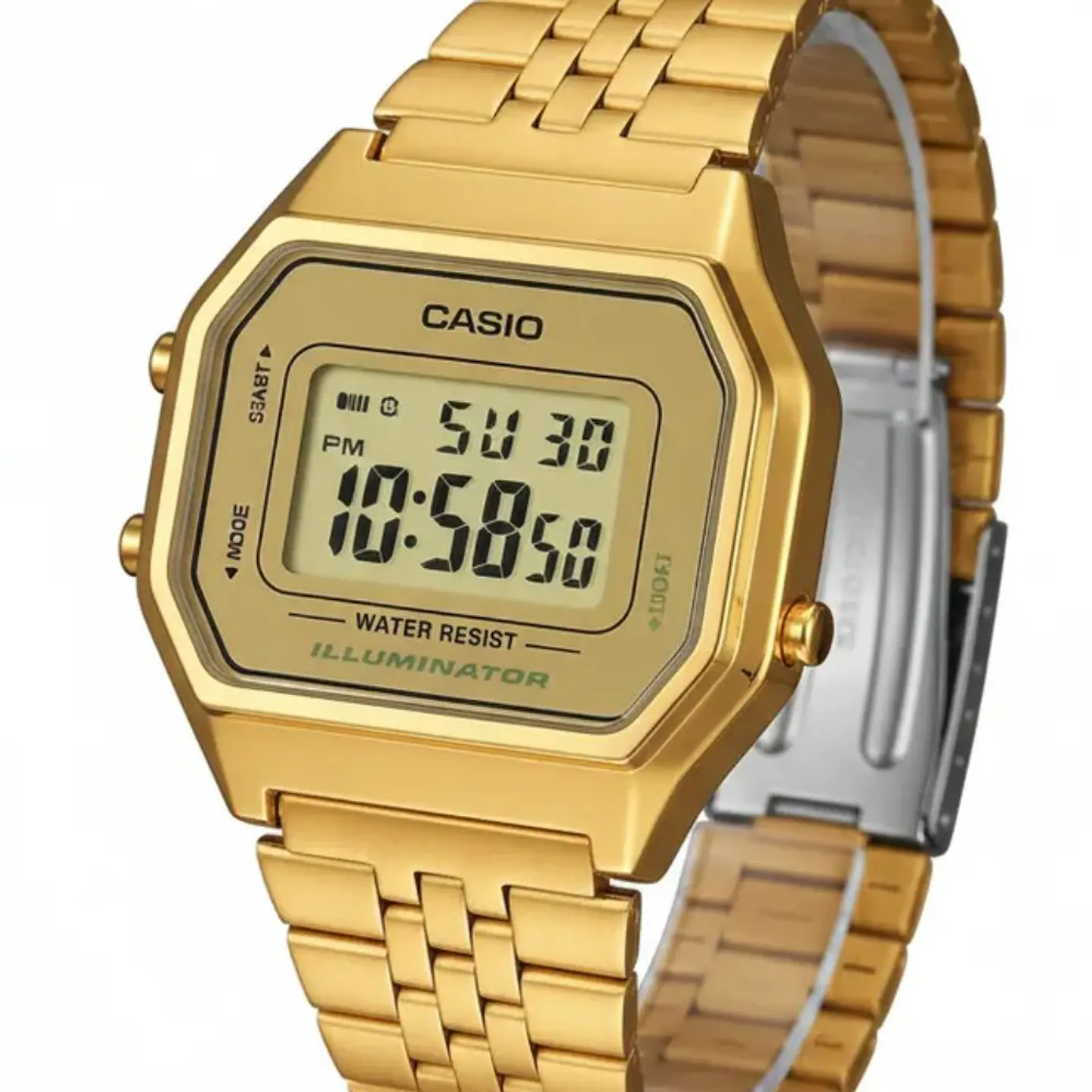 Reloj Digital Casio LA680WGA9BDF Para Mujer en Acero Color Dorado 4