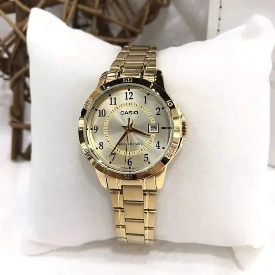 Reloj Analogo Casio LTP-V004G-9BUDF Para Unisex en Acero Color Dorado 5