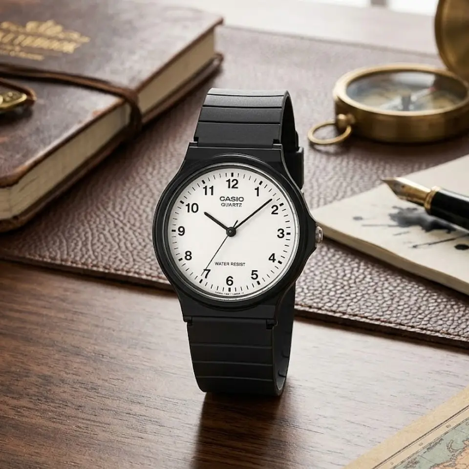 Reloj Analogo Casio MQ24-7BLDF Para Hombre en Acero Color Negro 5
