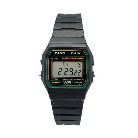 Reloj Digital Casio F91W_3DG Para Hombre en Acero Color Negro